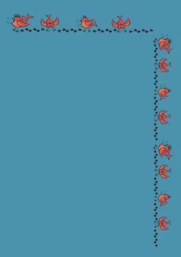 Frames, pattern - birds leave footprints in the snow. The season is winter イラスト素材