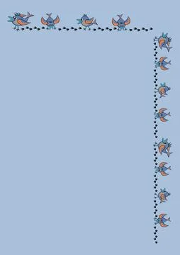 Frames, pattern - birds leave footprints in the snow. The season is winter 스톡 일러스트