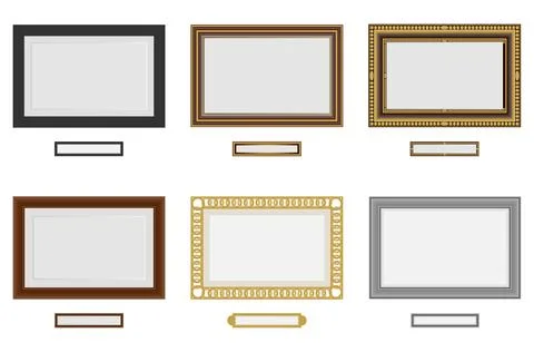 Frames for photo or picture. Vector wooden frame set. Picture frame vector Illustrazione stock