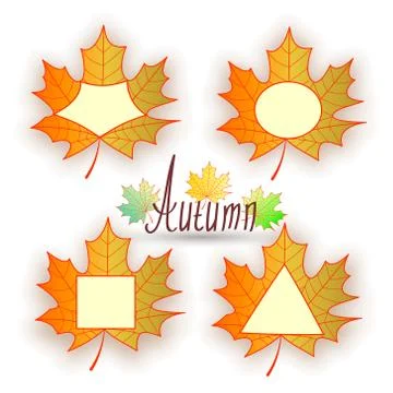 Frames for photos, text or illustrations of different geometric shapes on aut Illustrazione stock