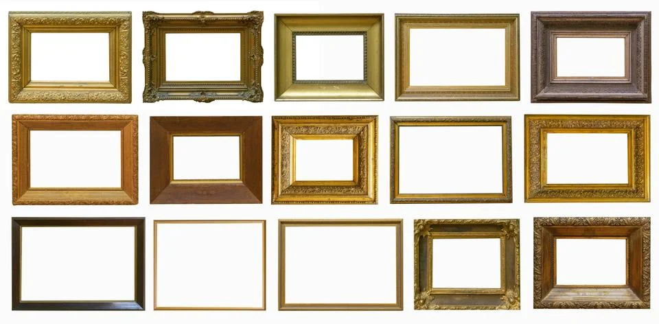 Frames picture antiques set Stock Photos