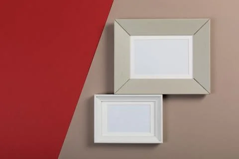 Frames on red and gray background Stock Photos