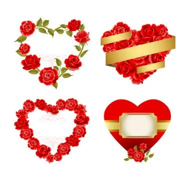 Frames with red roses. Illustrazione stock