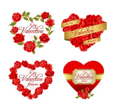Frames with red roses. Stock Illustration