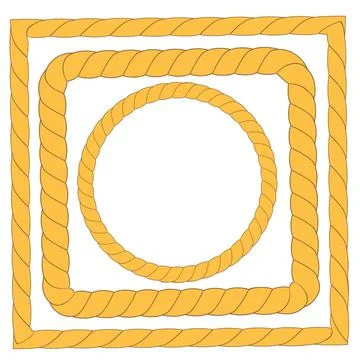 Frames Rope Frames Isolated on White Background. Collection Rope Borders C... Stock Photos