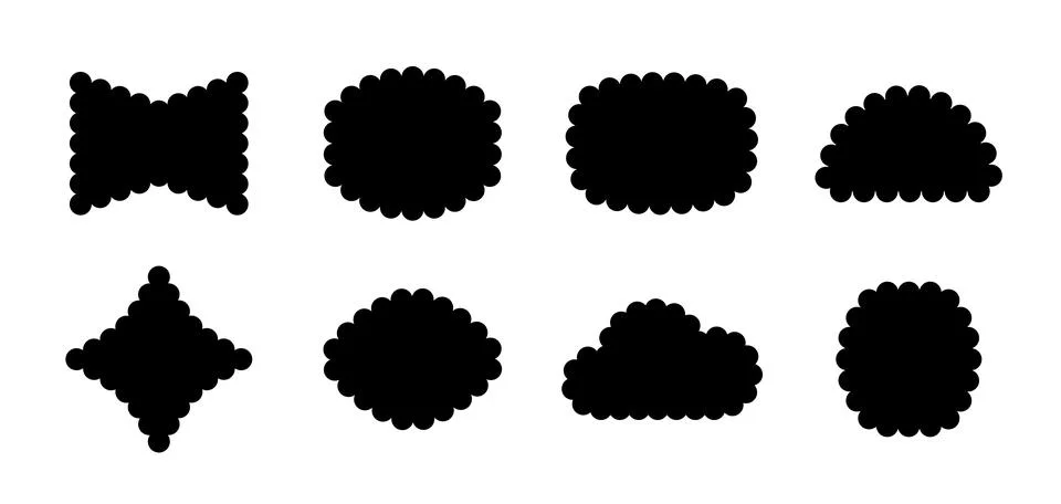 Frames Scalloped Vector Corrugated Shapes Set. Scallop Color Frame Wavy Retro Stock Illustration