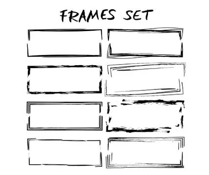 Frames set. Bundle of empty borders. Rectangle shapes. Vector illustration. Stock Illustration