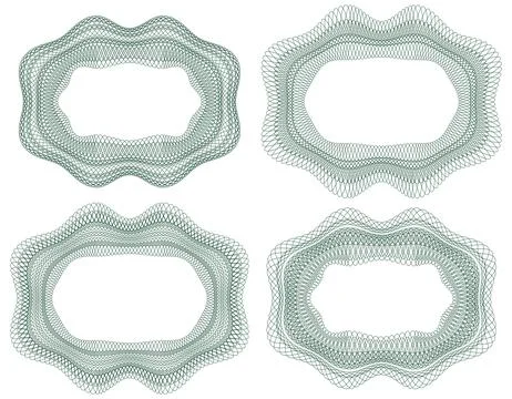 Frames. A set of guilloche elements. Stock Illustration