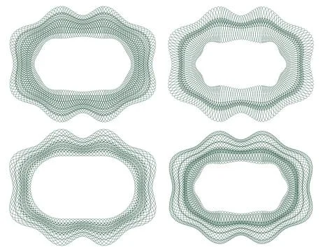 Frames. A set of guilloche elements. 스톡 일러스트