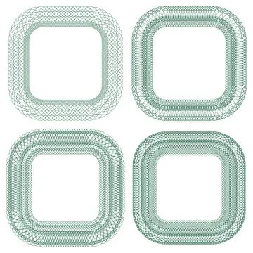 Frames. A set of guilloche elements. 스톡 일러스트