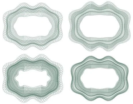 Frames. A set of guilloche elements. Stock Illustration
