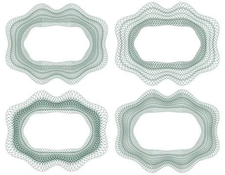 Frames. A set of guilloche elements. Stock Illustration
