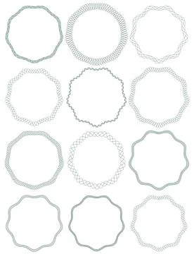 Frames. A set of guilloche elements. Stock Illustration
