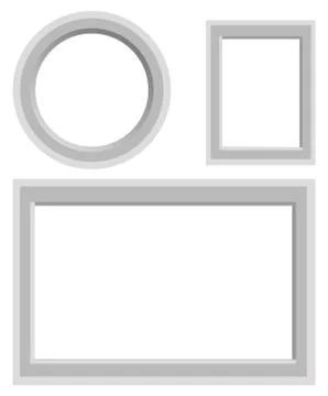 Frames Set of Round, Rectangular and Square Shape Stockillustratie