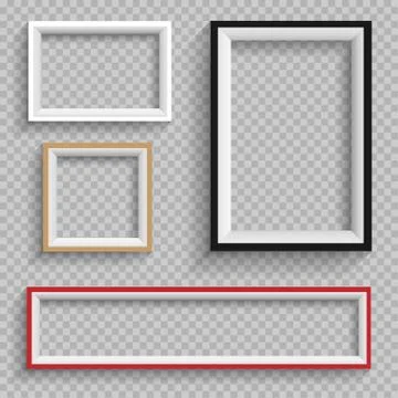 Frames set on transparent background Stock Illustration