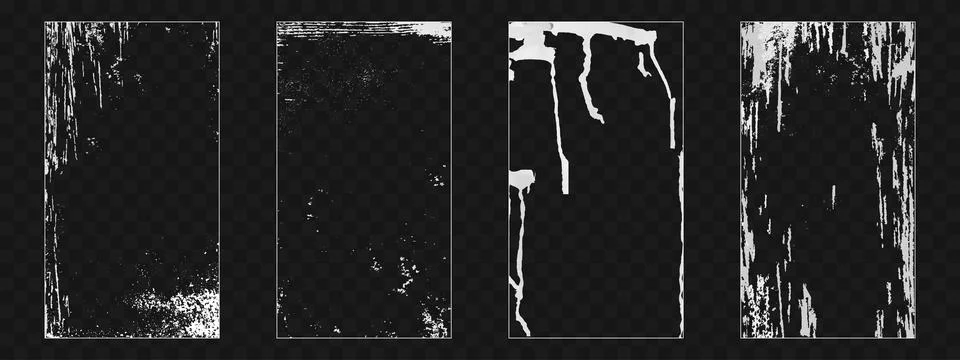 Frames set with white paint stroke effect Illustrazione stock