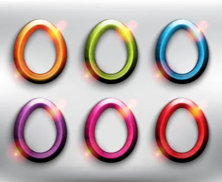 Frames with shiny lights in form of an egg. Stock Illustration