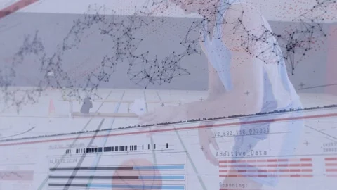 Frames showing right player handling ball, faint data bars over player, Stock Footage 333594740