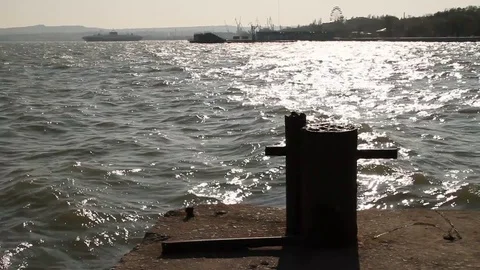 The frames of the solar sea. Berth. Sea water. Russian Crimea. 動画素材 69746624