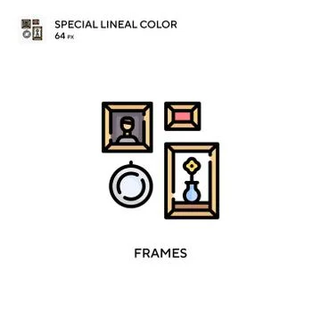 Frames Special lineal color icon. Illustration symbol design template for web Stock Illustration