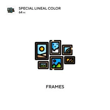Frames Special lineal color icon. Illustration symbol design template for web Stock Illustration