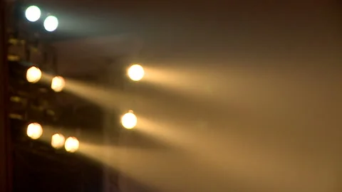 Frames of spotlights that shine on the stage in the theater Video stock 99966966