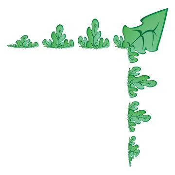 Frames on a square background - stylized green oak leaves, plants - graphics. Stock Illustration