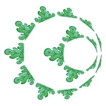Frames on a square background - stylized green oak leaves, plants - graphics Stock Illustration
