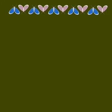 Frames on a square background - stylized moths - graphics. Design elements Stock Illustration