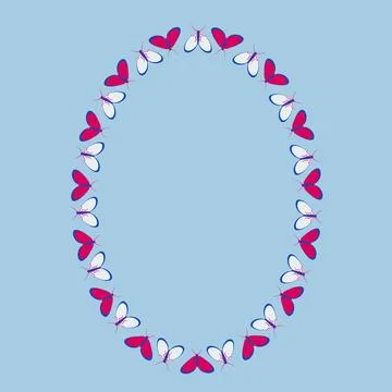 Frames on a square background - stylized moths - graphics. Design elements 스톡 일러스트