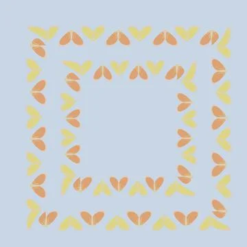 Frames on a square background - stylized moths - graphics. Design elements Illustrazione stock