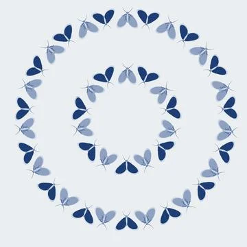 Frames on a square background - stylized moths - graphics. Design elements イラスト素材