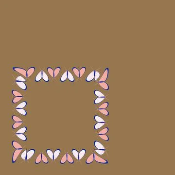 Frames on a square background - stylized moths - graphics. Design elements Stock Illustration