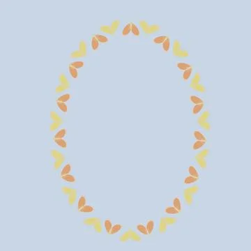 Frames on a square background - stylized moths - graphics. Design elements Stock Illustration