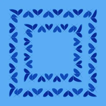 Frames on a square background - stylized moths - graphics. Design elements Stock Illustration