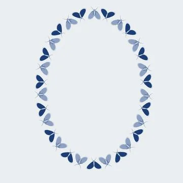 Frames on a square background - stylized moths - graphics. Design elements Illustrazione stock