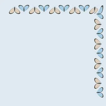 Frames on a square background - stylized moths - graphics. Design elements Illustrazione stock