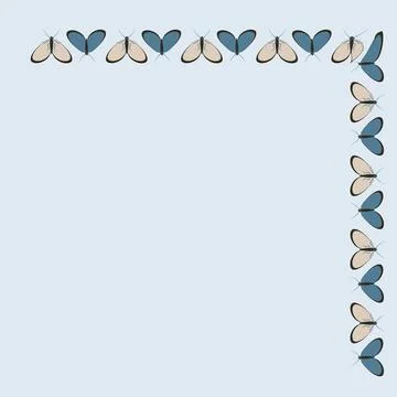 Frames on a square background - stylized moths - graphics. Design elements Stock Illustration