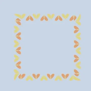 Frames on a square background - stylized moths - graphics. Design elements Illustrazione stock