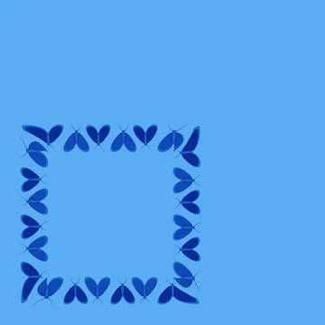 Frames on a square background - stylized moths - graphics. Design elements Illustrazione stock