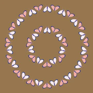 Frames on a square background - stylized moths - graphics. Design elements Stock Illustration