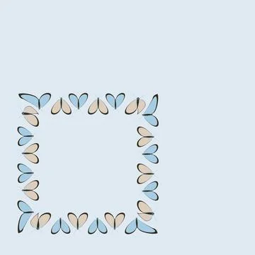 Frames on a square background - stylized moths - graphics. Design elements Illustrazione stock