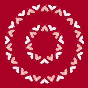 Frames on a square background - stylized moths - graphics. Design elements Illustrazione stock