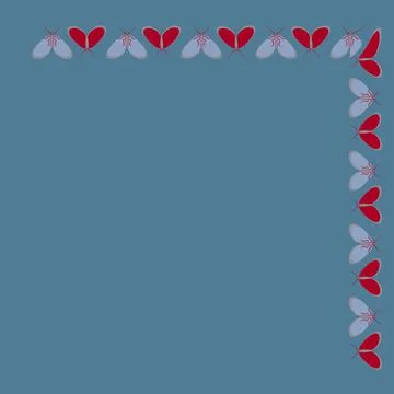 Frames on a square background - stylized moths - graphics. Design elements 스톡 일러스트