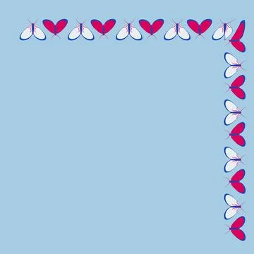 Frames on a square background - stylized moths - graphics. Design elements Stock Illustration