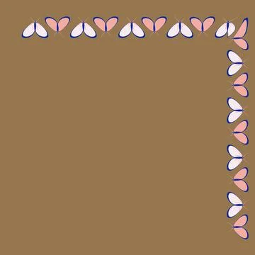 Frames on a square background - stylized moths - graphics. Design elements Stock Illustration