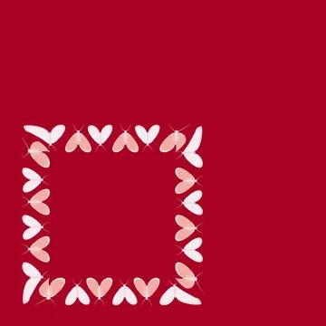 Frames on a square background - stylized moths - graphics. Design elements Illustrazione stock