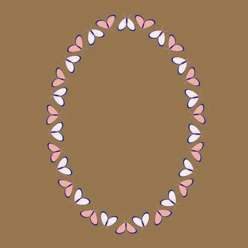 Frames on a square background - stylized moths - graphics. Design elements Illustrazione stock