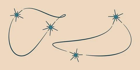 Frames with Stars. Borders, Sparkles. Abstract outline shape. Twinkle, bling Stock Illustration