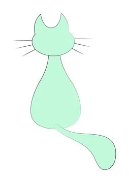 Frames of stylized cats on a white sheet of A4 format, surreal, graphics. Stock Illustration